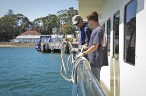 Dale and Sam getting the ropes ready at HMAS Creswell, Jervis Bay, NSW. Photo credit M.Jenner