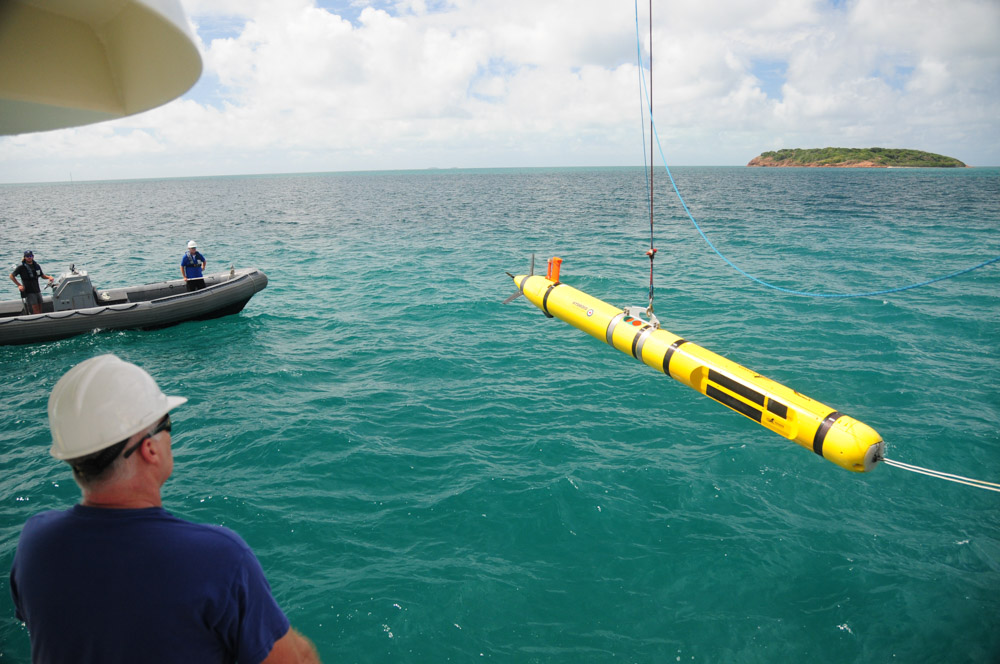  Remus 600 being deployed into warm, tropical water to evaluate a range of variables under such conditions. 